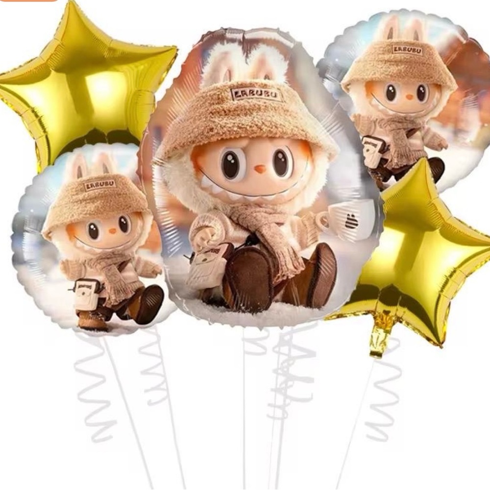 Gold and Silver Cartoon Character Balloons